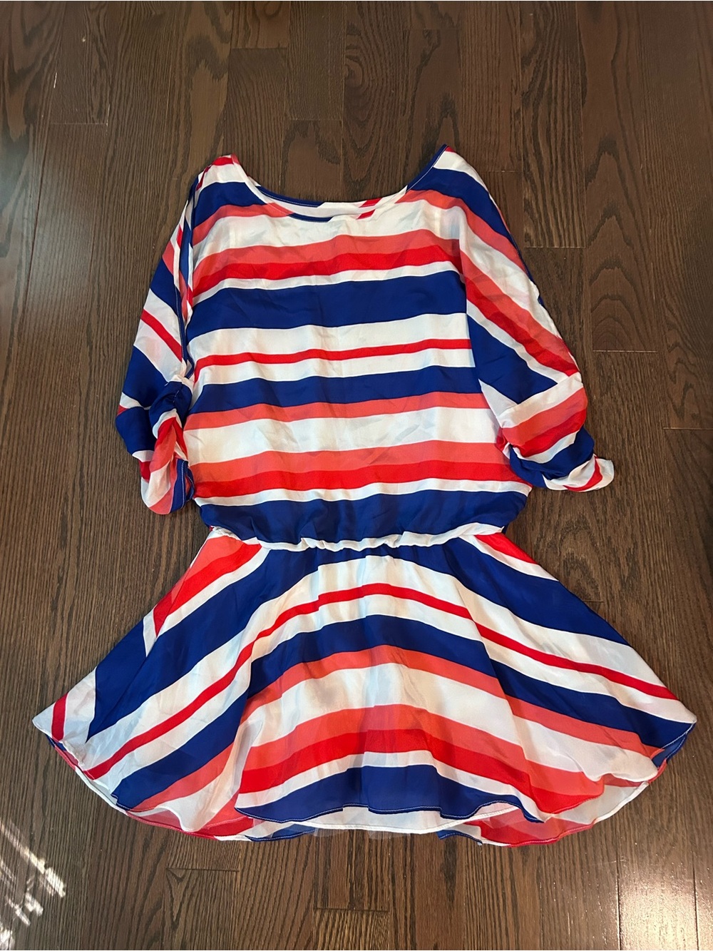 Vintage French dress Red, White & Blue Striped Skater size 8